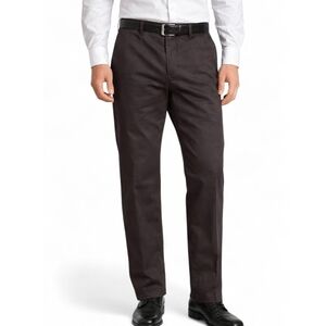 Covington Men’s Brown Dress Pants Trouser 34x30 Flat Front Cotton Career Slacks